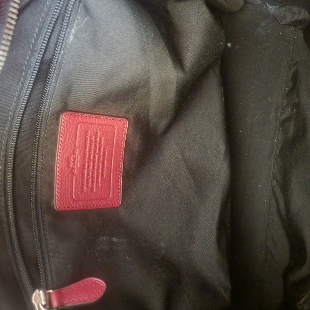 Coach Red Leather Tote Structured Design - Picture 2 of 2